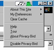 screen shot of bird icon and main menu